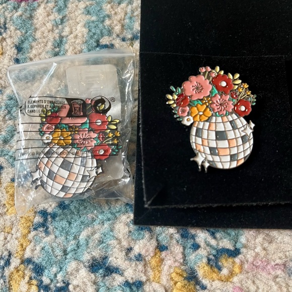 Floral Mirrorball Enamel Pin NWT - Picture 3 of 7